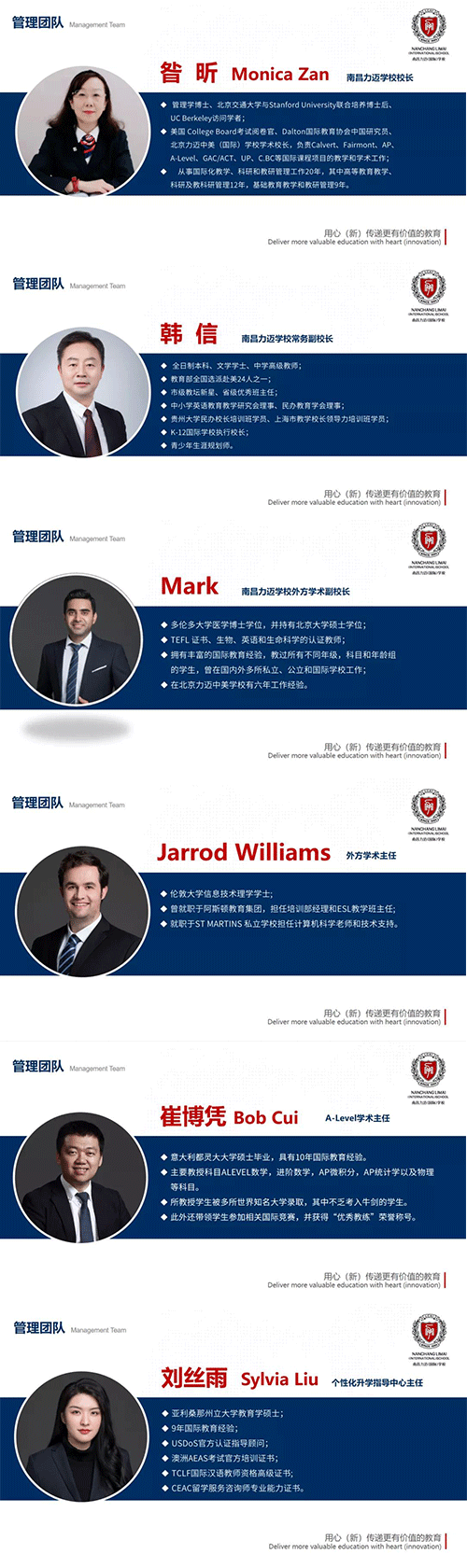 南昌力迈学校国际高中教师管理者团队